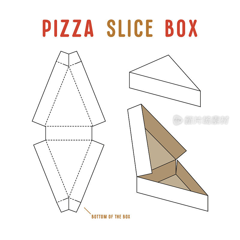 Stock vector box for pizza slice